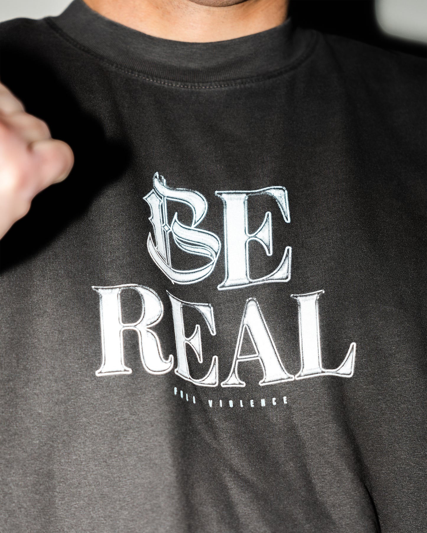 Be Real "Premium" Tee in Garment Dyed Shadow