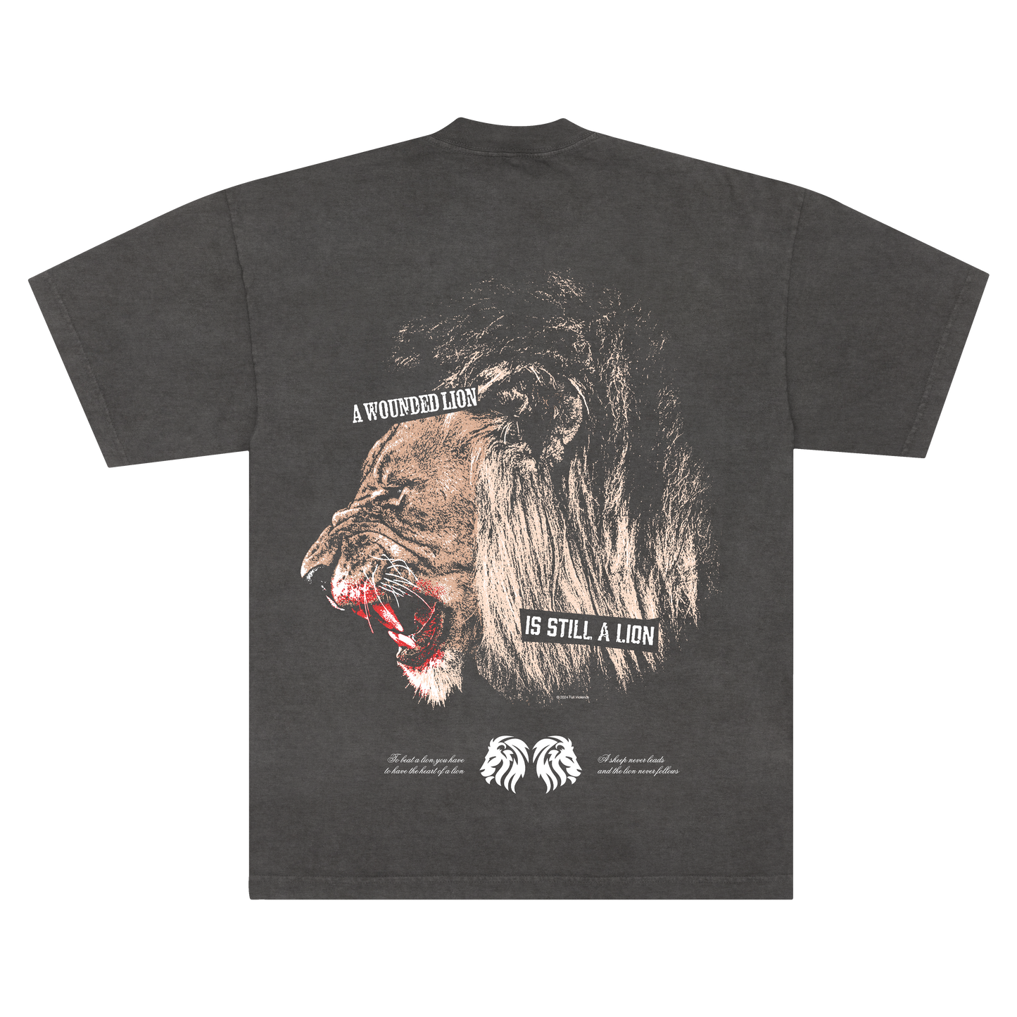 Lion Among Lions "Premium" Tee in Washed Black