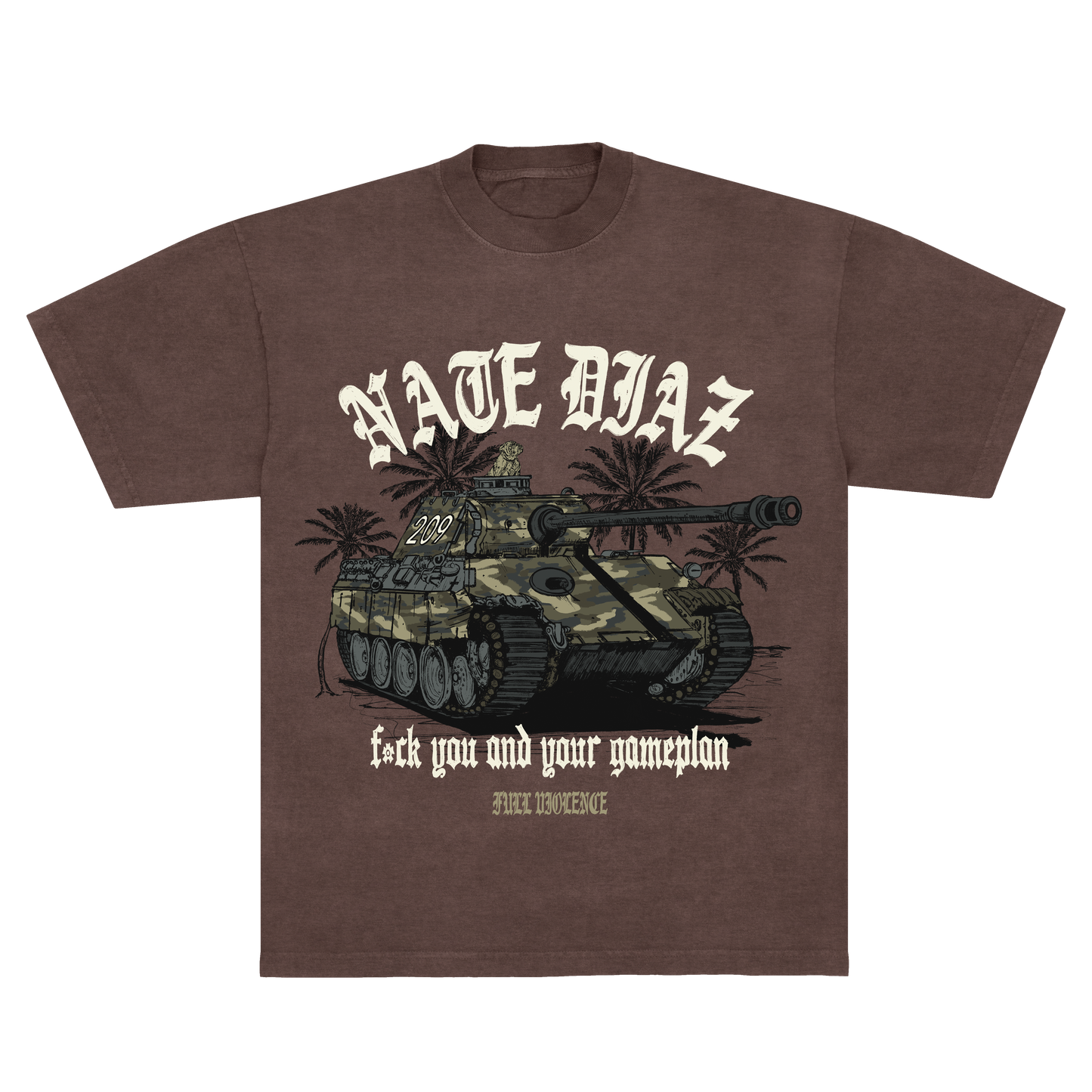 War Diaz "Premium" Tee in Chocolate Brown