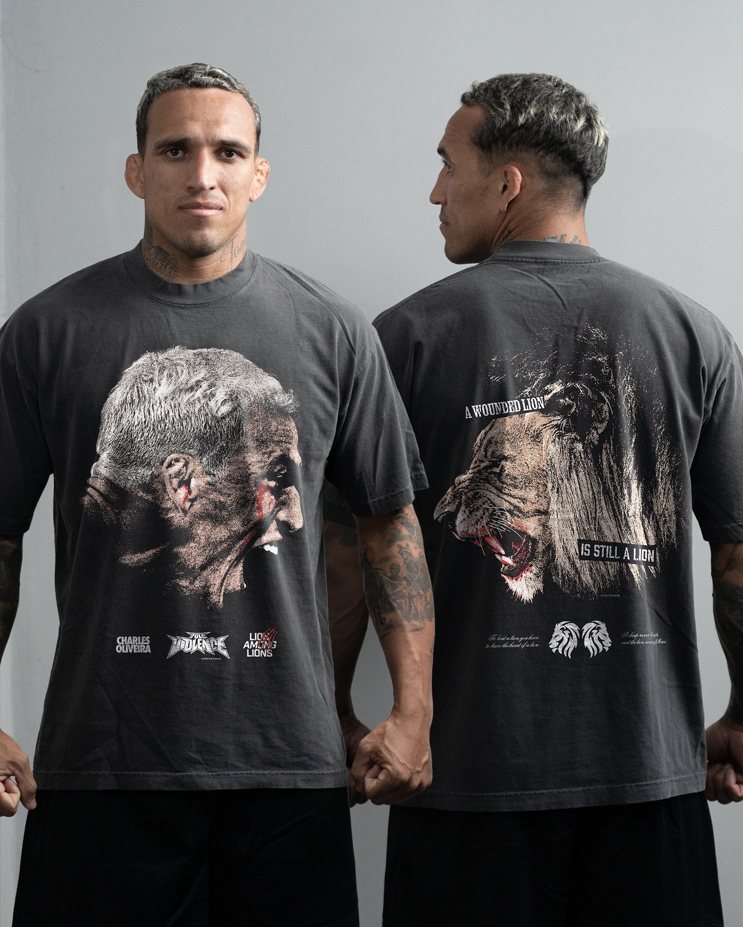 Lion Among Lions "Premium" Tee in Washed Black